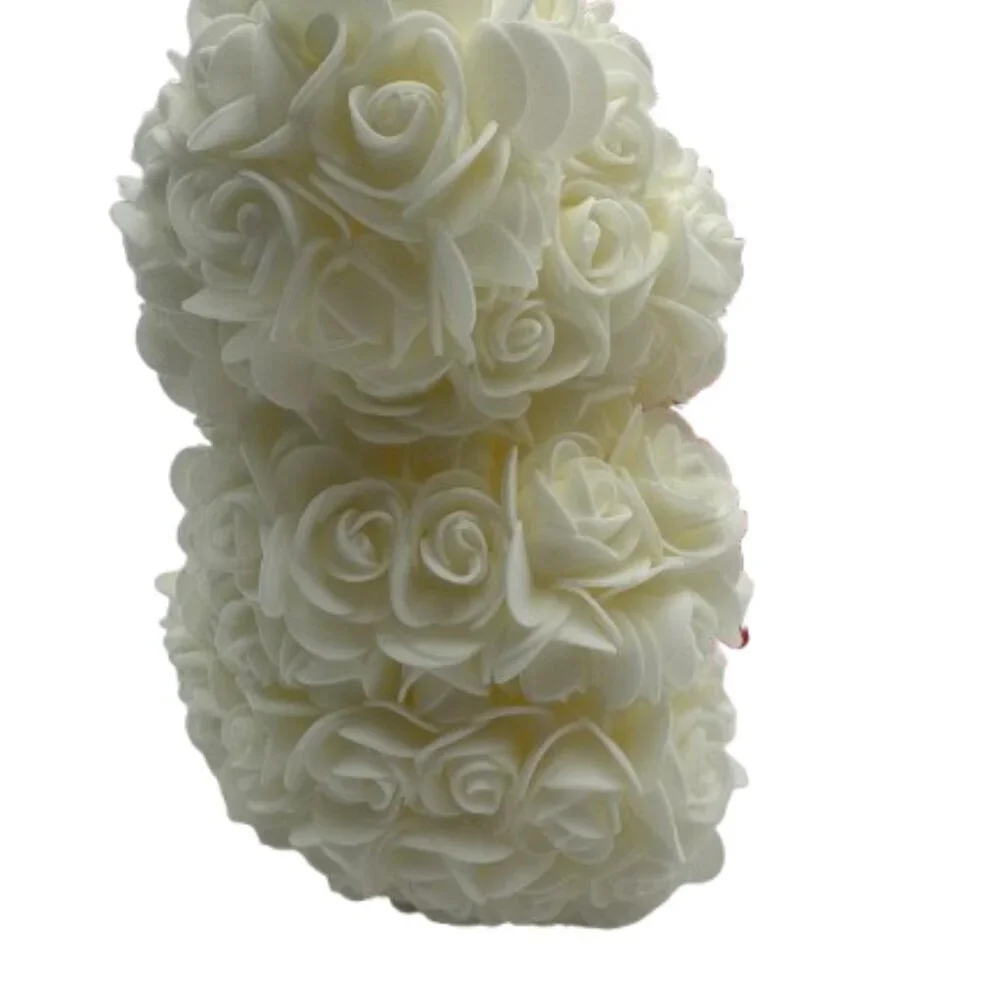 NIB Rose Bear Just for You White with Red Ribbon